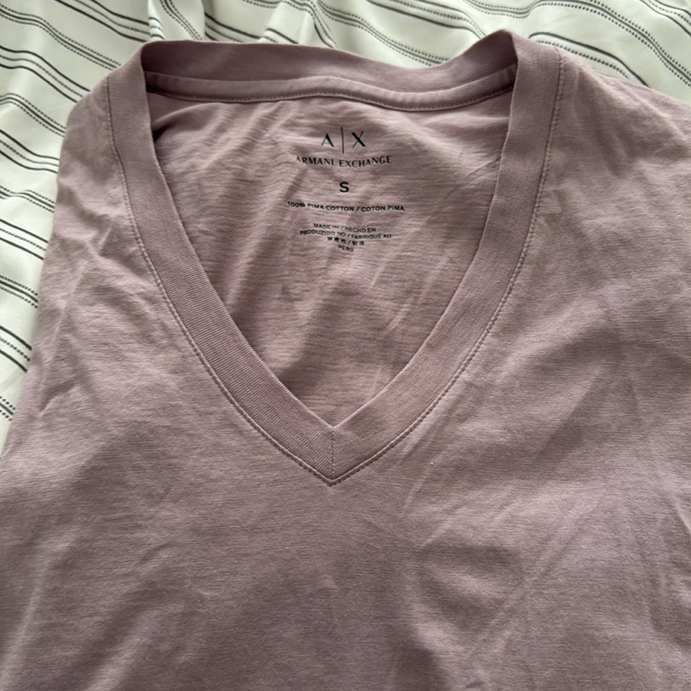 Armani exchange v neck - pinkish grey size small